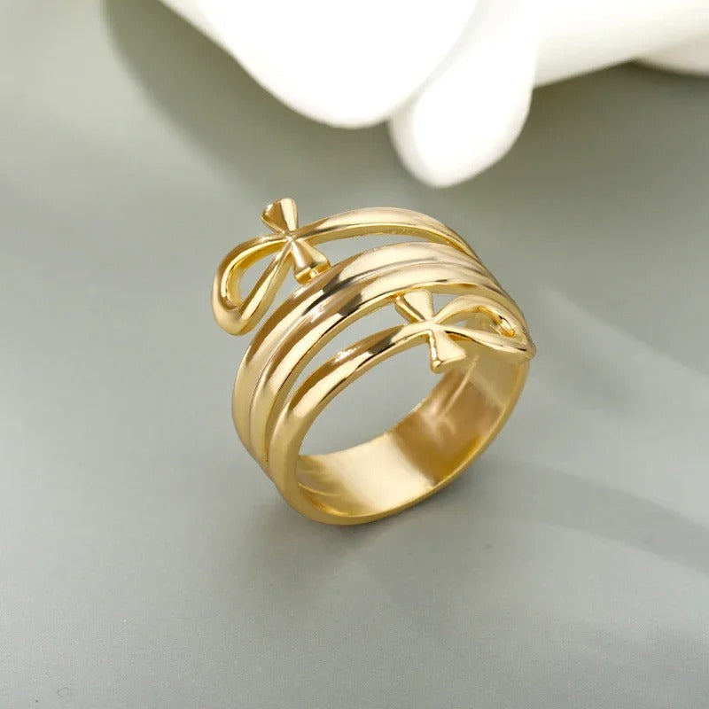 Gold Open Loop Faith Ring-Ariette Jewelry