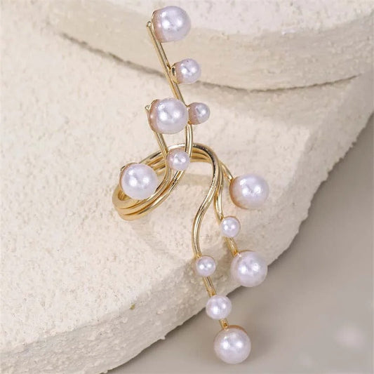 Vintage Gold & Pearl Cluster Open Ring-Ariette Jewelry