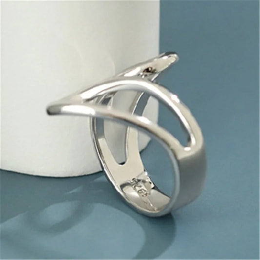 Vintage Silver Intertwined Open-Loop Design Ring-Ariette Jewelry