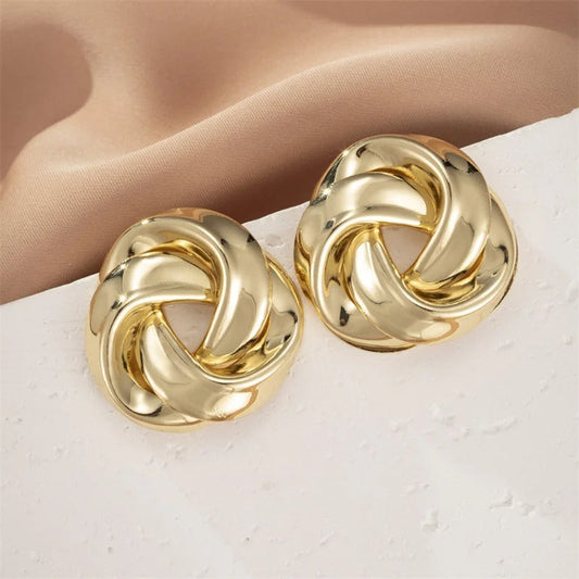 Timeless Gold Twisted Knot Earrings-Ariette Jewelry