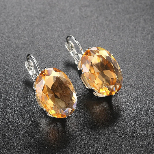 Vintage Gold Oval Earrings-Ariette Jewelry