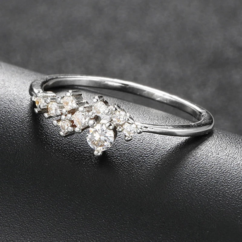 Vintage Silver Multi-Stone Cluster & Sparkling Ring-Ariette Jewelry