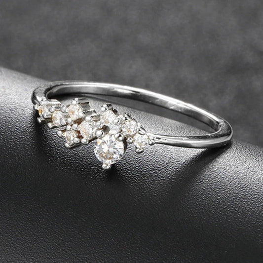 Vintage Silver Multi-Stone Cluster & Sparkling Ring-Ariette Jewelry
