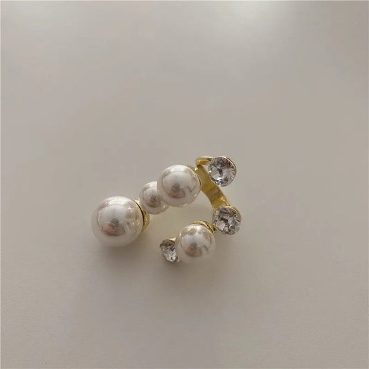 Vintage Gold Pearl & Rhinestone Ring-Ariette Jewelry