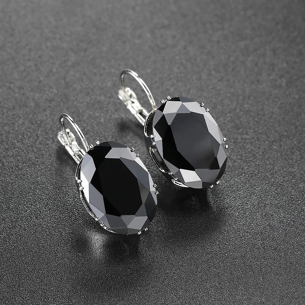 Classic Black Gemstone Earrings-Ariette Jewelry