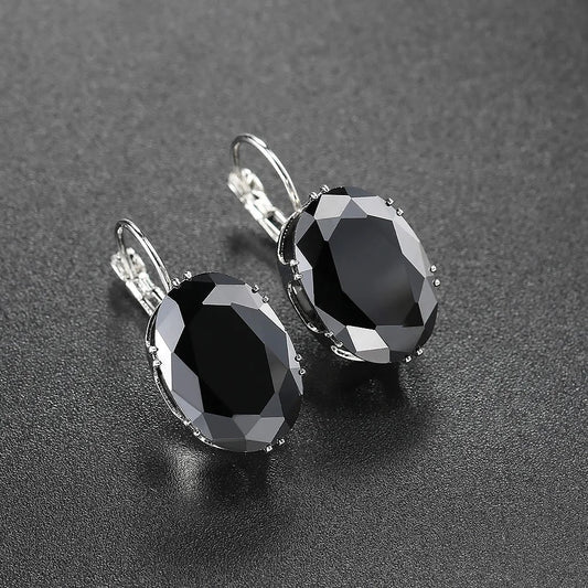 Classic Black Gemstone Earrings-Ariette Jewelry