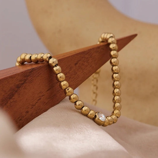 Vintage Gold Beaded Crystal Bracelet-Ariette Jewelry