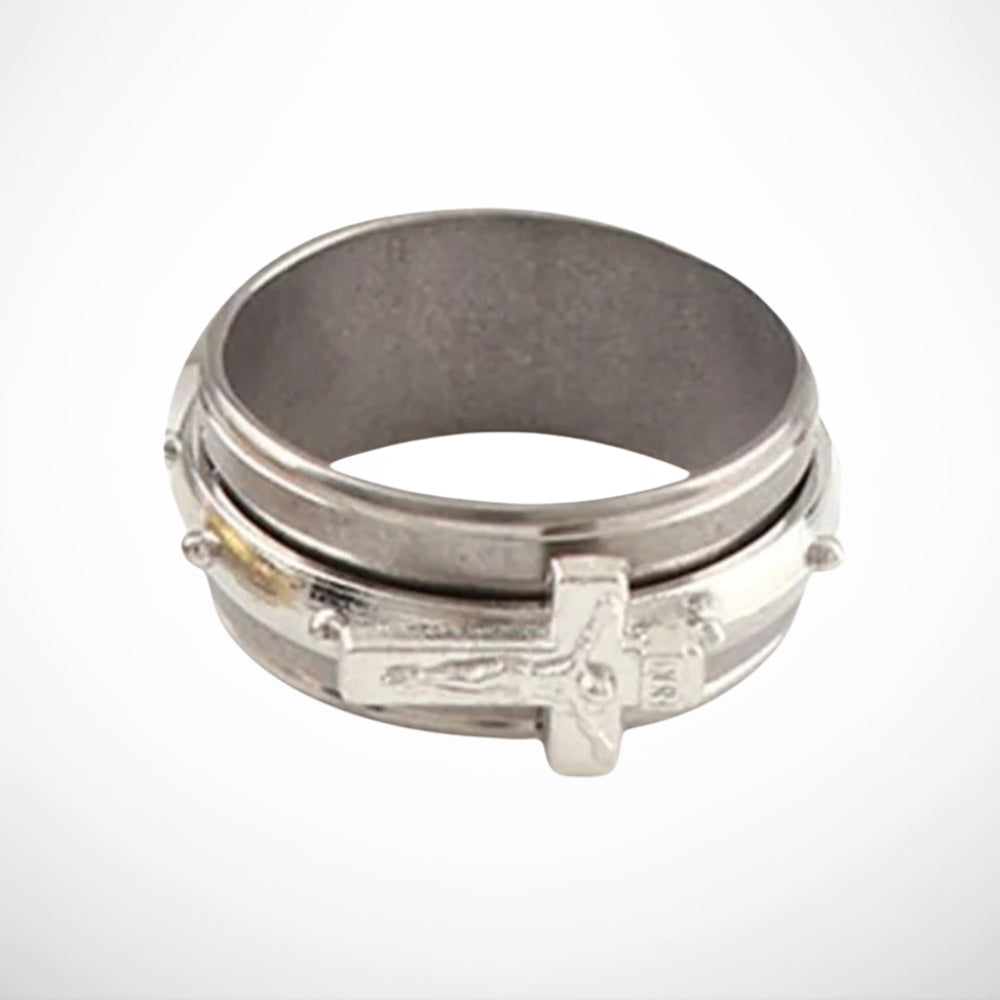 Vintage Religious Cross Silver Ring-Ariette Jewelry