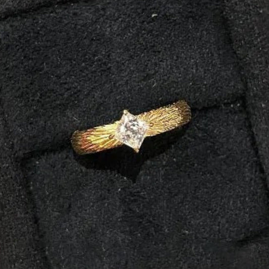 Classic Gold & Square Diamond Adjustable Ring-Ariette Jewelry
