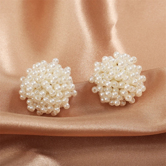 Classic Pearl Cluster Ball Earrings-Ariette Jewelry