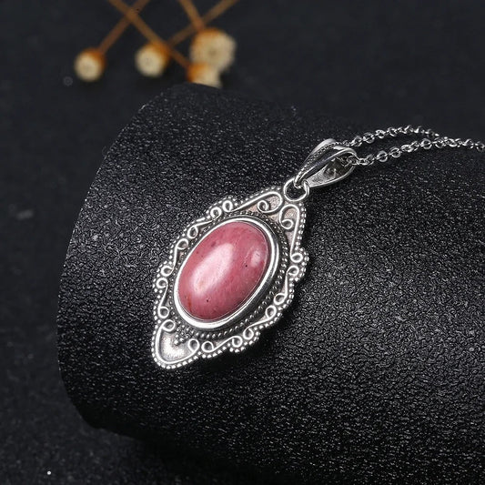 Silver Ornate Gem Pendant Necklace-Ariette Jewelry