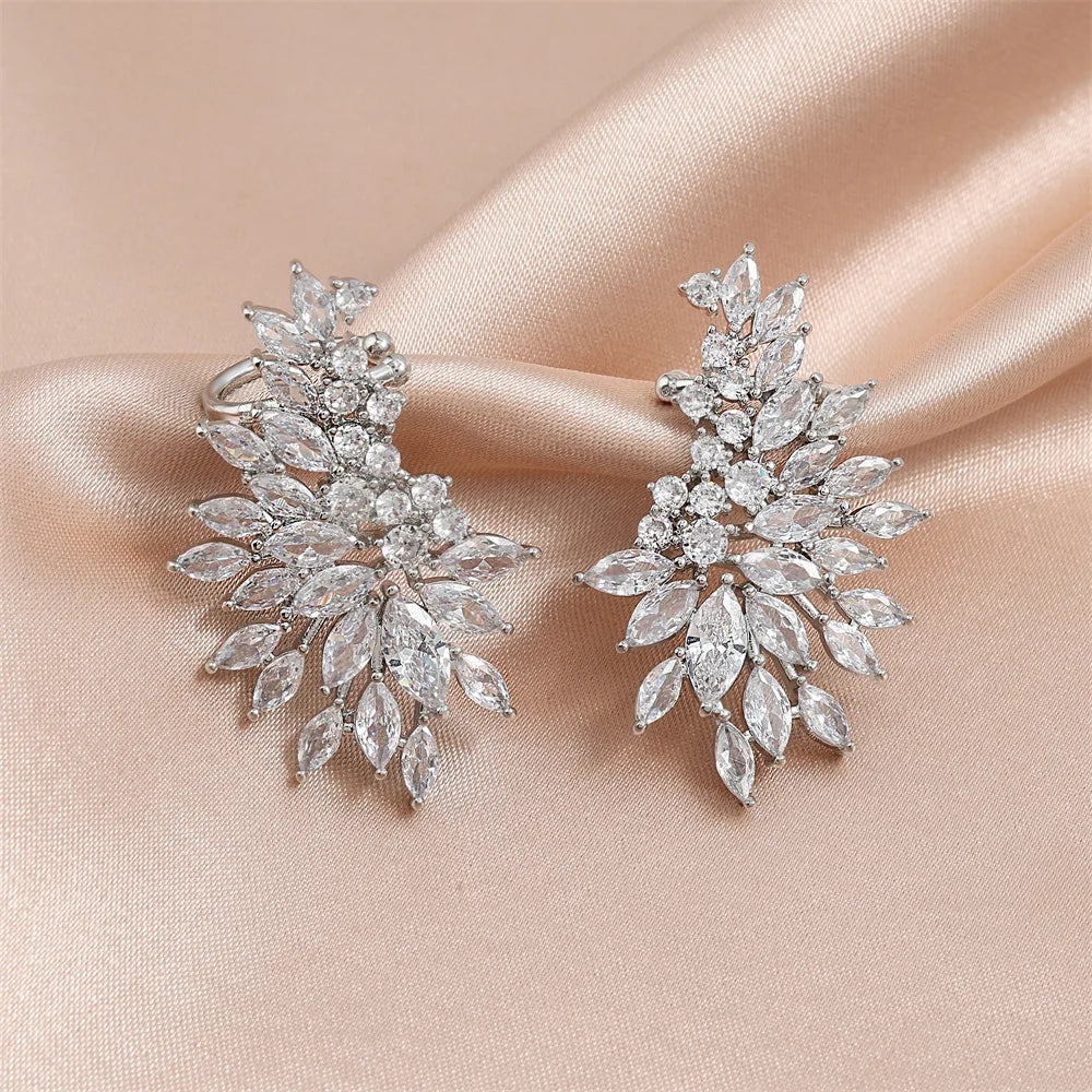 Vintage Silver Crystal Flower Earrings-Ariette Jewelry