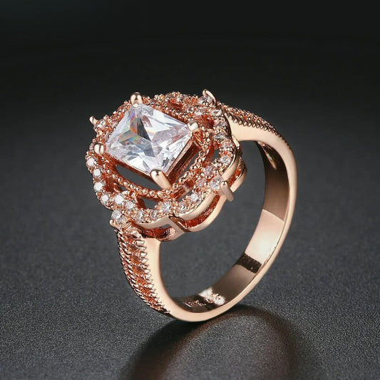 Classic Rose Gold & Silver Vintage Ring-Ariette Jewelry