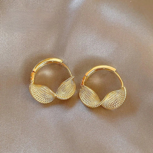 Vintage Gold & Twisted Circle Earrings-Ariette Jewelry