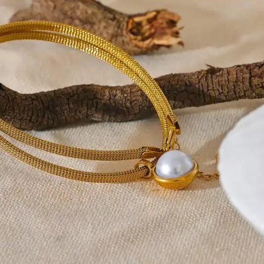 Vintage Pearl Drop Gold Bracelet-Ariette Jewelry