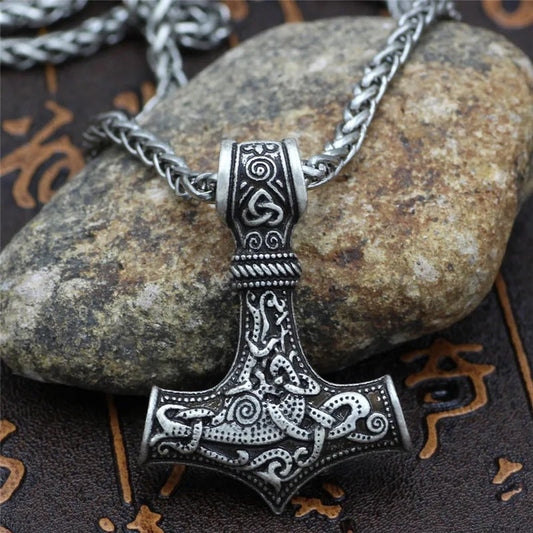 Silver Viking Thor���s Amulet Necklace-Ariette Jewelry