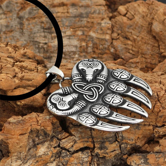 Silver Nordic Claw Amulet Necklace-Ariette Jewelry
