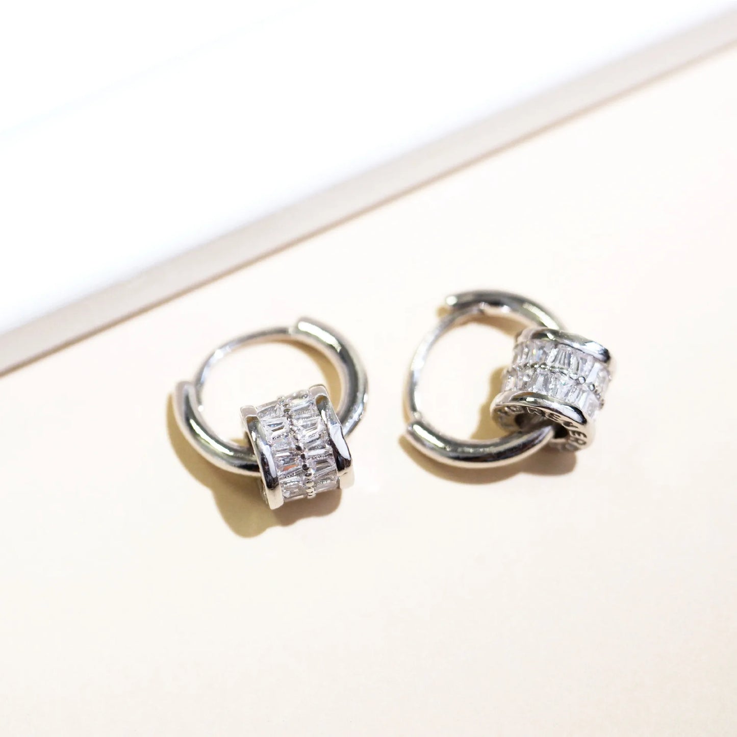 Vintage Silver Rolling Charm Earrings-Ariette Jewelry