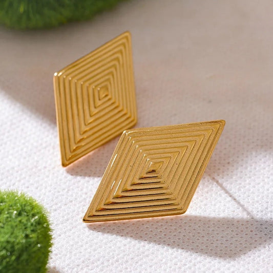 Vintage Gold Diamond Stud Earrings-Ariette Jewelry