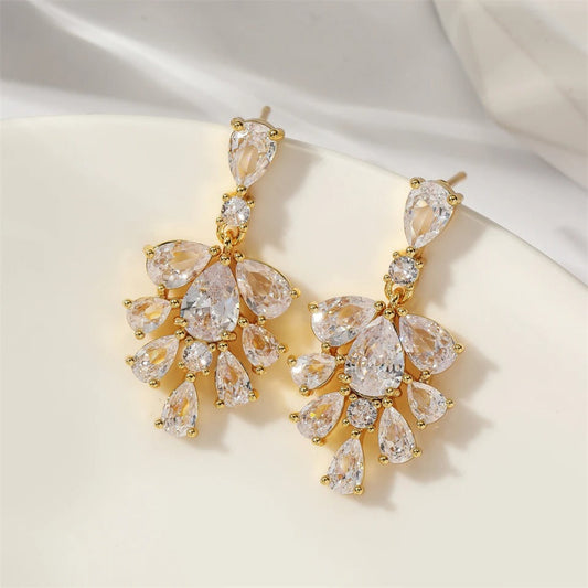 Gold Vintage Chandelier Drop Earrings-Ariette Jewelry