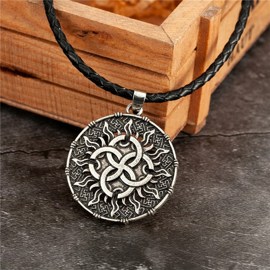 Vintage Silver Sun Knot Pendant Necklace-Ariette Jewelry