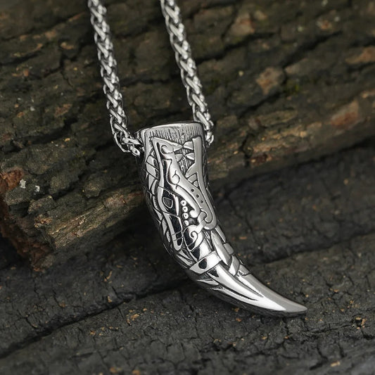 Silver Nordic Beast Fang Necklace-Ariette Jewelry