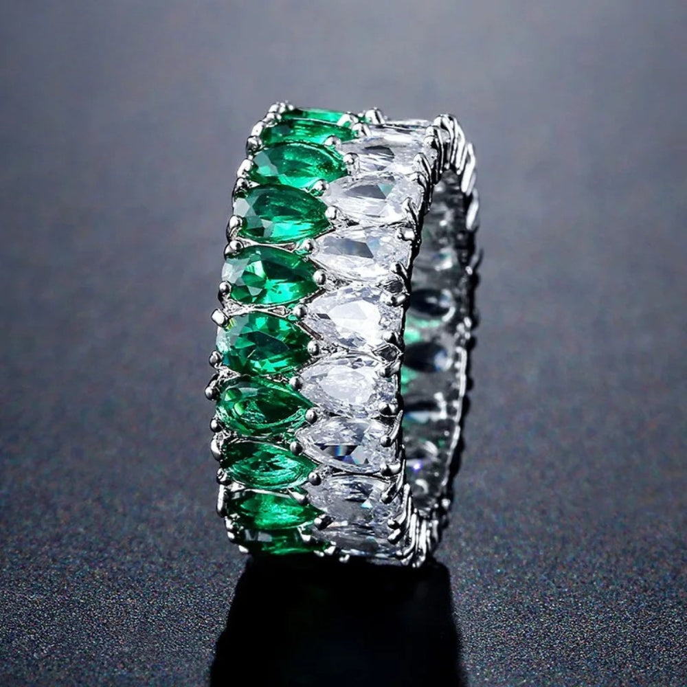 Silver Two-Tone Sparkle Gem Ring-Ariette Jewelry