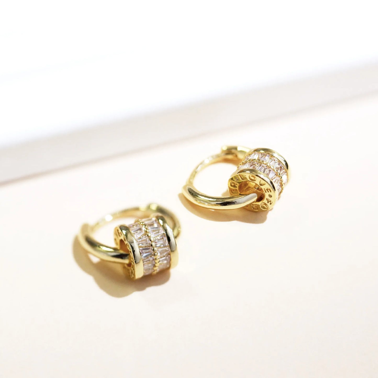 Vintage Gold Rolling Charm Earrings-Ariette Jewelry