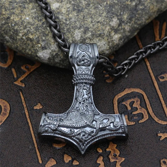 Vintage Silver Thor's Hammer Necklace-Ariette Jewelry