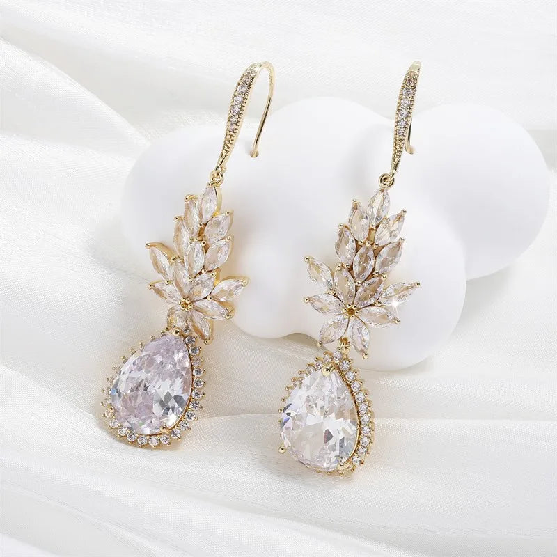 Gold Vintage Glamour Dangle Earrings-Ariette Jewelry
